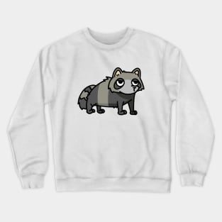 cute grey tanuki raccoon design Crewneck Sweatshirt